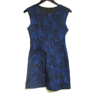 Theory Black and Blue Shyann Mini Shift Dress Sz 2